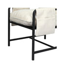 Metal Framed Lounge Chair Corduroy