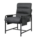 Metal Framed Lounge Chair Corduroy