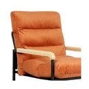 Metal Framed Lounge Chair Velvet In Orange