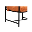 Metal Framed Lounge Chair Velvet In Orange