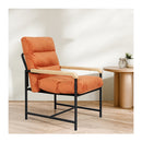 Metal Framed Lounge Chair Velvet In Orange