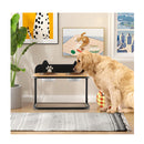 Metal Raised Dog Bowl Stand With 2 Stainless Steel Food Water Bowls
