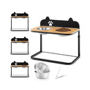 Metal Raised Dog Bowl Stand With 2 Stainless Steel Food Water Bowls