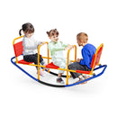 Kids Metal Rocking Seesaw With Handlebars For Indoor And Outdoor Play