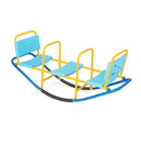 Kids Metal Rocking Seesaw With Handlebars For Indoor And Outdoor Play