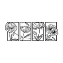 Metal Wall Art 4Pcs Floral Minimalist Line Decor