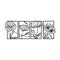 Metal Wall Art 4Pcs Floral Minimalist Line Decor