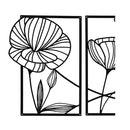 Metal Wall Art 4Pcs Floral Minimalist Line Decor