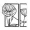 Metal Wall Art 4Pcs Floral Minimalist Line Decor