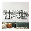 Metal Wall Art 4Pcs Floral Minimalist Line Decor