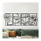 Metal Wall Art 4Pcs Floral Minimalist Line Decor