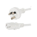 Microbeam Au C13 1800 W Au 3 Pin Plug To C13 Iec Socket White