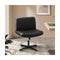 Mid Back Armless Office Desk Chair Wide Seat Pu Leather Black