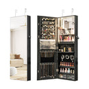 Lockable Mirror Jewelry Cabinet With 3 Colour Led Light