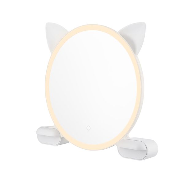 3 Colors Led Light Vanity Tabletop Makeup Mirror Stepless Dimming