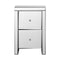 Mirrored Bedside Table With Drawers Home Storage Cabinet Nightstand