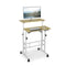 Mobile Stand Up Computer Desk With 2 Tilting Desktops For Office