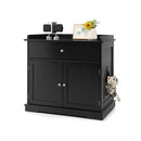 Modern Cat Litter Box Enclosure With Drawer And 2 Doors Black
