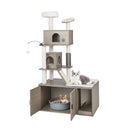 Modern Cat Tower With Double Condos For Indoor Cars