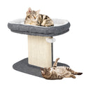 Modern Cat Tree Tower For Kittens Large Plush Perch For Indoor Gray