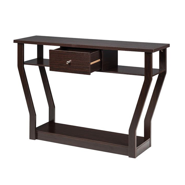 Modern Entryway Table with Storage Drawer for Office Brown