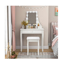 Modern Makeup Table With 10 Led Dimmable Bulbs For Women