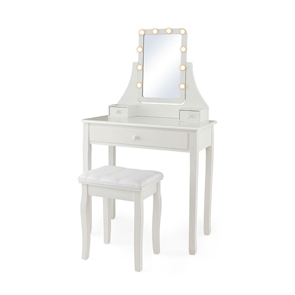 Modern Makeup Table With 10 Led Dimmable Bulbs For Women