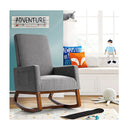 Modern Rocking Chair With Rubber Wood Base For Living Room