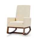 Modern Rocking Chair With Rubber Wood Base For Living Room