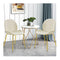 Set Of 2 Modern Velvet Dining Chairs With Golden Finished Metal Legs