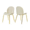 Set Of 2 Modern Velvet Dining Chairs With Golden Finished Metal Legs