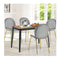 Set Of 2 Modern Velvet Dining Chairs With Golden Finished Metal Legs