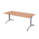 Modest Flip Top Table 1500 X 750Mm Beech Top Silver Base