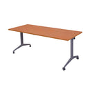 Modest Flip Top Table 1500 X 750Mm Cherry Top Silver Base