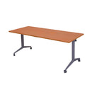 Modest Flip Top Table 1800 X 750Mm Cherry Top Silver Base