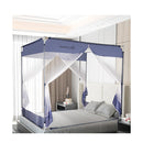 Mosquito Bed Nets Foldable Canopy Square Blue And Grey