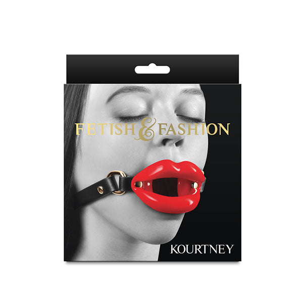 Fetish And Fashion Kourtney Red Lips Open Mouth Restraint
