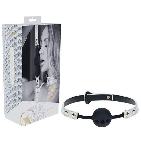Florence Collection Silicone Ball Gag Black Breathable Mouth Restraint