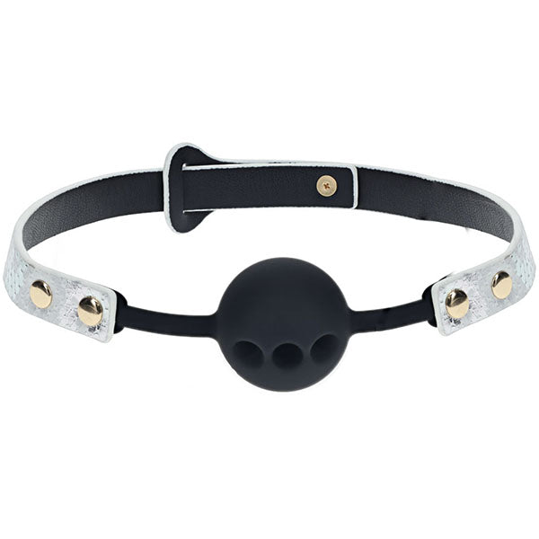 Florence Collection Silicone Ball Gag Black Breathable Mouth Restraint