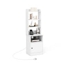 Multifunctional End Side Table With 6 Level Adjustable Shelves