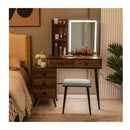 Multifunctional Vanity Table With 3 In 1 Charging Station For Bedroom