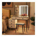 Multifunctional Vanity Table With 3 In 1 Charging Station For Bedroom