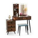 Multifunctional Vanity Table With 3 In 1 Charging Station For Bedroom