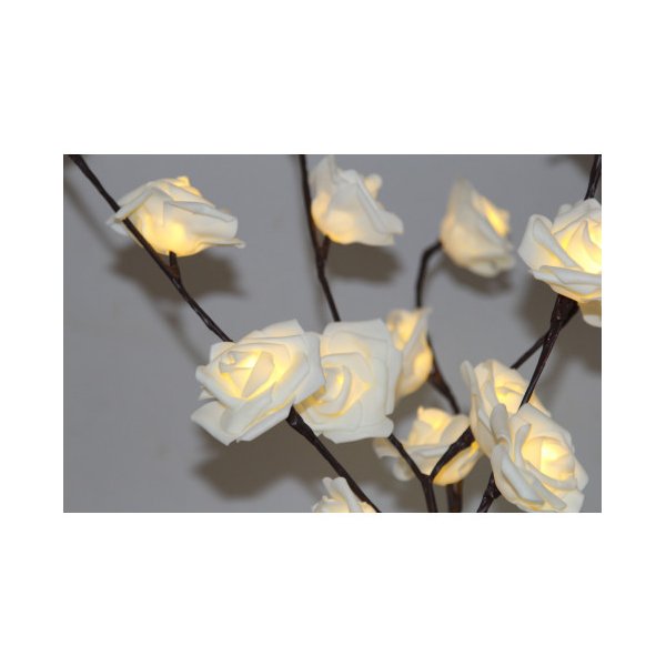 1 Set Of 50Cm H 20 Led White Rose Tree Branch Stem Fairy Light Wedding