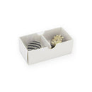 10 Pack White Card Chocolate Sweet Soap Box 2 Bay Compartments 8X4X3Cm