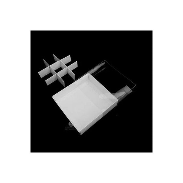 10 Pack Of White Card Chocolate Product Retail Gift Box 9 Bay 4X4X3Cm