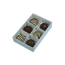 10 Pack Of White Card Chocolate Gift Box 6 Bay Compartments 12X8X3Cm