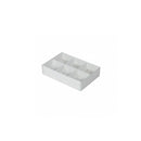 10 Pack Of White Card Chocolate Gift Box 6 Bay Compartments 12X8X3Cm