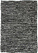 Solstice Field Black White Reversible Wool Rug