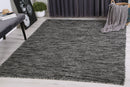 Solstice Field Black White Reversible Wool Rug